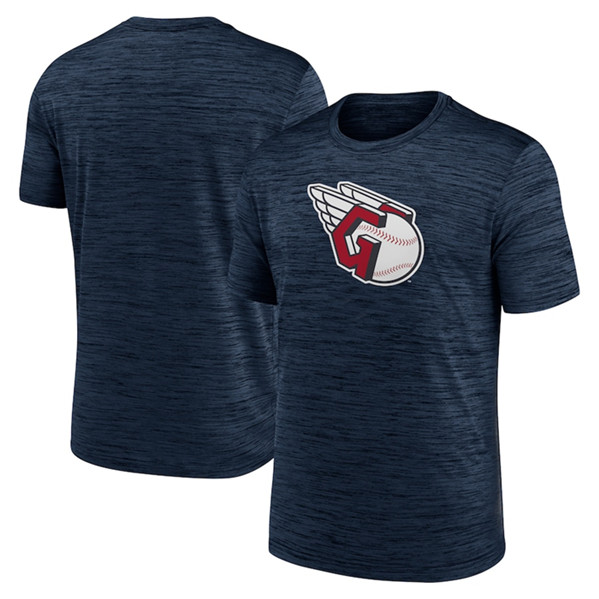 Men's Cleveland Guardians Navy Team Logo Velocity Practice Performance T-Shirt